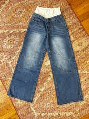 SHEIN Blue Bootcut Jeans with Faded Detail